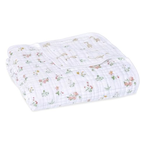 aden + anais Essentials Dream Blanket, Muslin Baby Blankets for Girls & Boys, Ideal Lightweight Newborn Nursery & Crib Blanket, Country Floral
