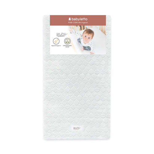 Babyletto Pure Core 2-Stage Mini Crib Mattress + Hybrid Quilted Waterproof Cover | Modern Nursery™