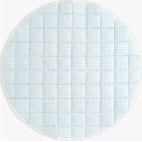 Picnic Gingham Play Mat, Blue - Gooselings Blankets & Quilts | Maisonette