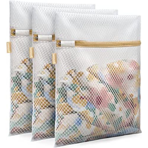 Amazon Brand - Pinzon Delicates Mesh Laundry Bags, Washing Machine Wash Bags, Reusable and Durable Mesh Wash Bags for Delicates Blouse, Hosiery, Underwear, Bra, Lingerie Baby Clothes - 3M