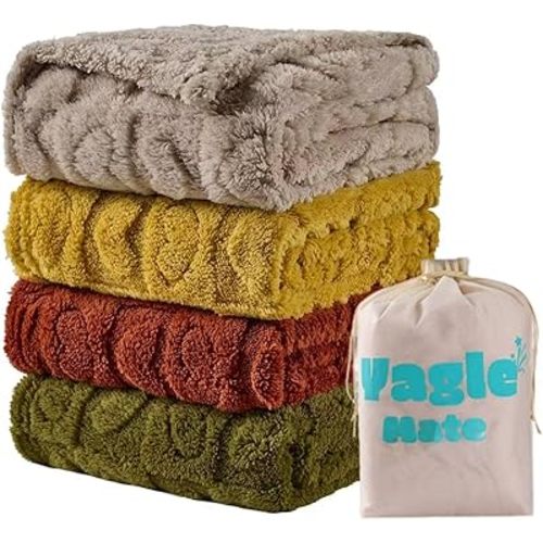 4 Pcs Baby Blankets,Fleece Heart Checkered Blanket, Cozy and Fluffy Crib Blankets for Girls Boys, Toddler Receiving Blankets 30×40 Rust Green Yellow Brown
