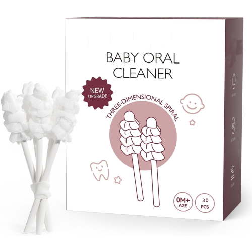 Baby Tongue Cleaner Gauze, Baby Toothbrush Disposable Oral Cleaner, Toddler Tooth Brush for Tooth Mouth Gum Clean, Infant Toothbrush Oral Cleaning Stick, Baby Oral Cleaner Newborn, 30Count