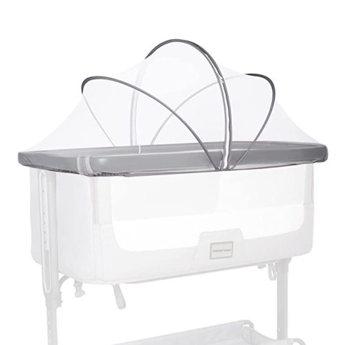Beberoad Love Bassinet Mosquito Net Cover - Breathable Mesh Canopy with 2-Way Zipper for Baby Cribs, Bedside Sleepers & Travel Cribs (White)