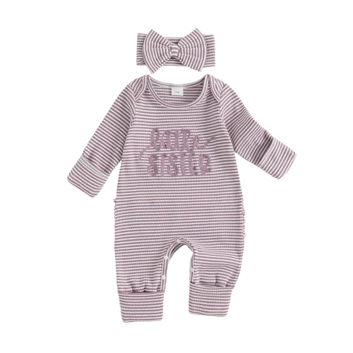 Baby Girl Newborn Clothes Little Sister Outfit Long Sleeve Romper Fall Winter Jumpsuit Infant Coming Home Outfit
