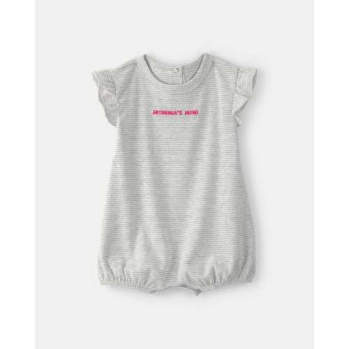 Baby Girl 'Momma's Mini' Short-Sleeve Romper - Grey | Carter's