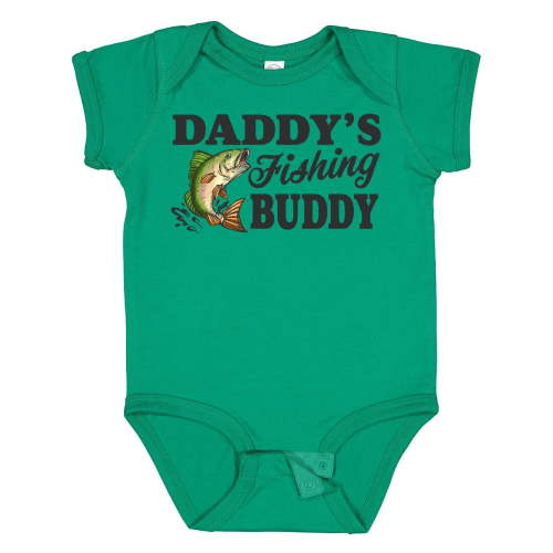 Inktastic Daddy's Fishing Buddy Boys Baby Bodysuit