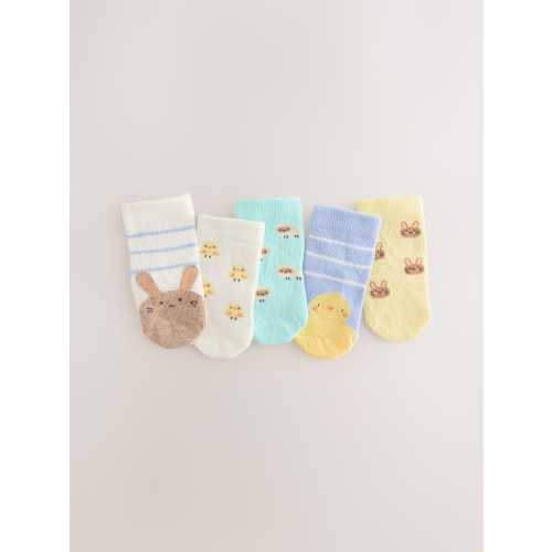Yellow Baby Character Socks 5 Pack