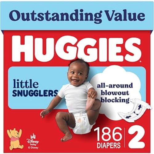 Huggies Little Snugglers Diapers Size 2, 186 Count (3 Packs of 62)