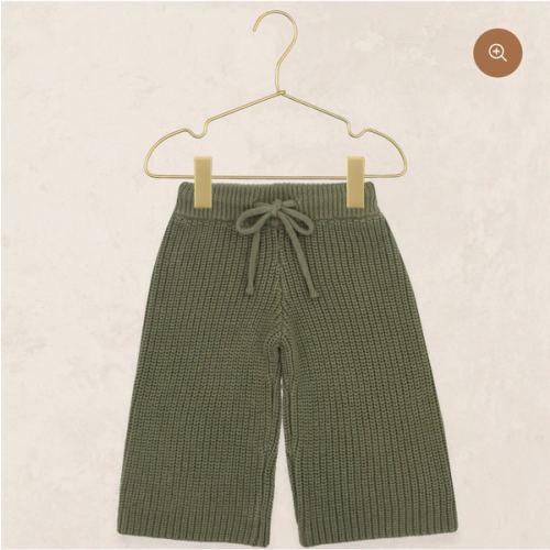 Knit Chunky Wide Leg Pant - Olive