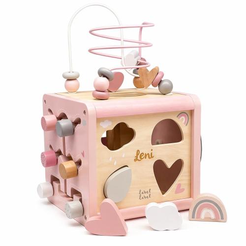 Personalized wooden activity cube – Christening gift for girls and boys – Montessori toy – Baby toy – Christening present