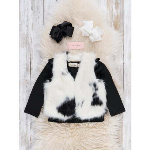 Modern Safari Fur Vest & Shirt Set