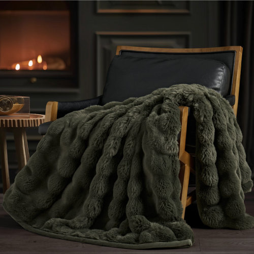 EverGrace Ridgeline Faux Fur Throw Blanket | Wayfair