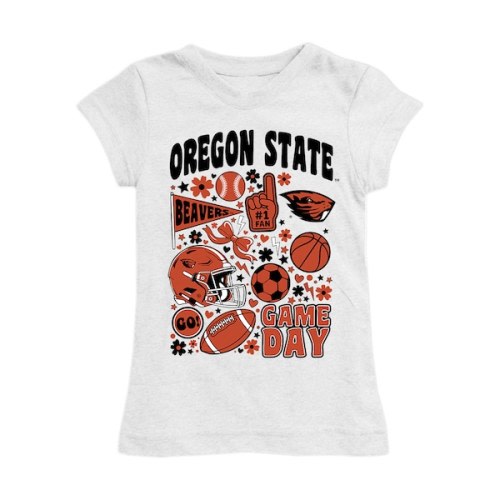 Girls Toddler Vive La Fete White Oregon State Beavers All-Star Game Day Sports Fitted T-Shirt