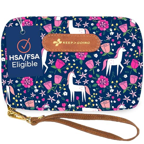 KeepGoing Travel First Aid Kit for Kids – 130 Pc. for Car, Home, Purse, Diaper Bag & Backpack with Latex-Free Bandages - Mini First Aid Kit Travel Size TSA-Approved