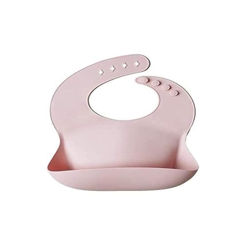 mushie Silicone Baby Bib | Adjustable Fit Waterproof Bibs (Blush)
