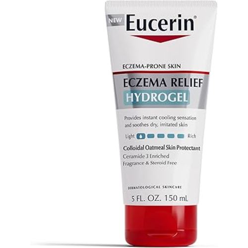 Eucerin Eczema Relief Hydrogel for Dry, Itchy, Eczema-Prone Skin, Fragrance Free and Steroid Free Body Moisturizer for Dry Skin, 5 Fl Oz Tube