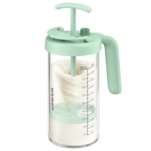 Borosilicate Glass Breast Milk Pitcher with Upgraded Mixer, Green | 32oz Formula Mixing Pitcher | Time Dial Tracker | Dishwasher-Safe | BPA-Free | Leakproof | Perfect for Multi-Baby Feeding
