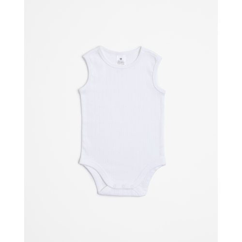Baby Organic Cotton Pointelle Bodysuit - White