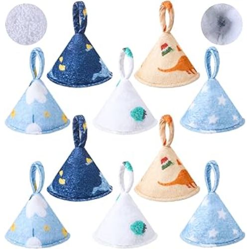 Suhine 10 Pcs Baby Boy Pee Shield Diaper Changing Accessory Reusable Pee Covers Baby Boy Cap for Newborn Boys(Classic (with Lanyard))