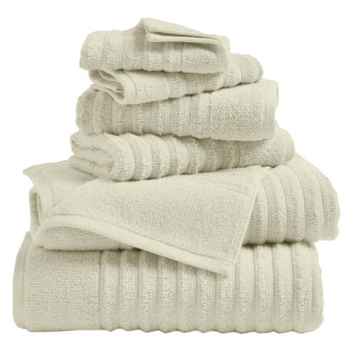 Great Bay Home 100% Cotton Ribbed Texture 6-Piece Towel Set, Sage Green