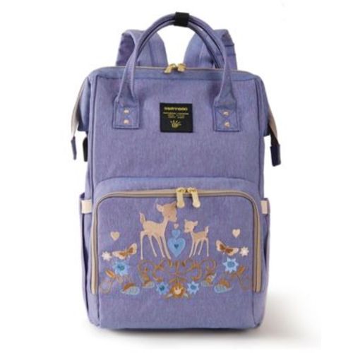 Embroidered Backpack Diaper Bag Large Travel Backpack
