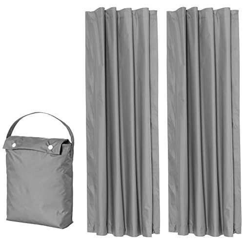 Amazon Basics Portable Energy Saving Noise Reducing Blackout Curtain Shade with Suction Cup Mounts, 50"W x 78"L, Dark Grey, 2-Pack