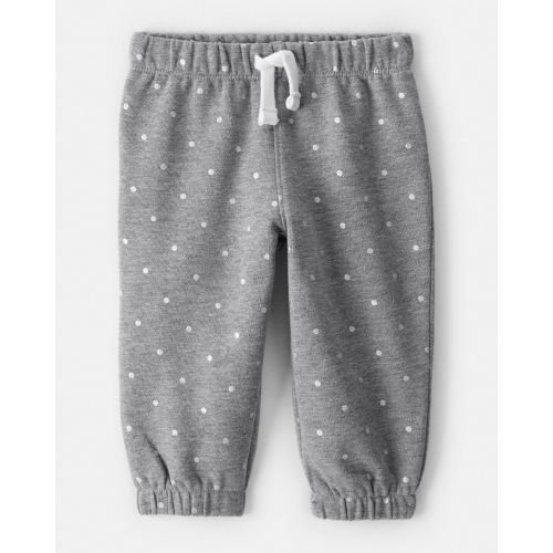 Baby Girl DayDream Fleece Polka Dot Pants - Grey - Carter's | Carter's