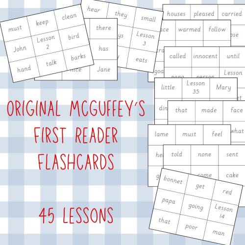 Original McGuffey's 1st Reader Flashcards