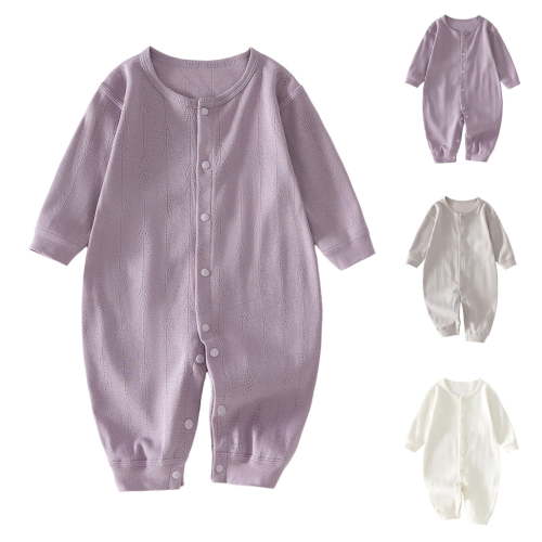 Summer Savings Clearance 2025 Bovxnpu Baby Girl Bodysuit, Infant Baby Cotton Bodysuits, Male And Female Babies Bodysuit Solid Color Button Long Sleeved Round Neck Jumpsuit 0 Month