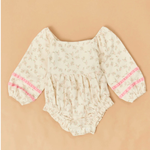 Ella Velvet Trim Floral Bubble