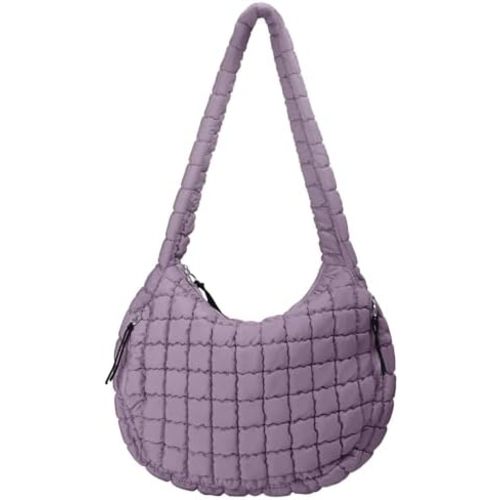 Puffer Tote Bag for Women Large Quilted Crossbody Bag Quilted Carryall Bag Soft Puffy Hobo Handbags Puff Purse Shoulder Bag