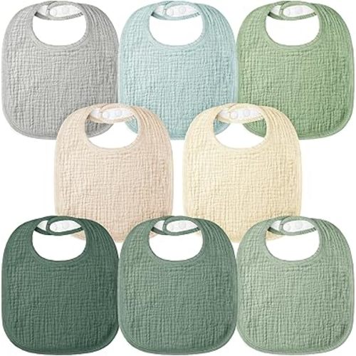 Bavoirs en mousseline pour bébé 100% coton Bavoirs-bandana pour bébé unisexes pour filles, garçons et tout-petits pour la bave et la poussée dentaire