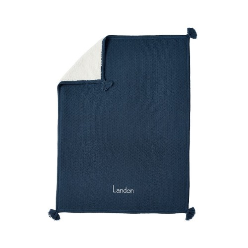 Luxe Cable-Knit Sherpa Baby Blanket