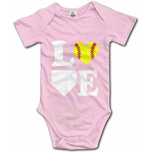 Love Softball Unisex Baby Crawl Suit Short Sleeve Rompers Bodysuit Outfits