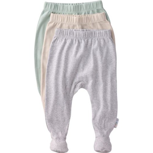 Fallon Footed Organic Cotton Assorted 3-Pack Pants, 3-6M