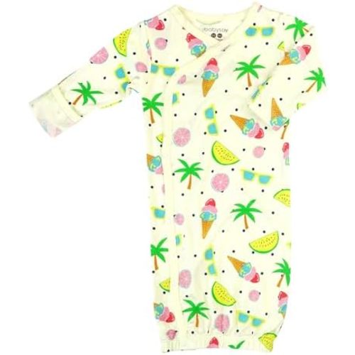 Babysoy Newborn Baby Kimono Wrap Around Snap Sleeper Gown Sack Bundler