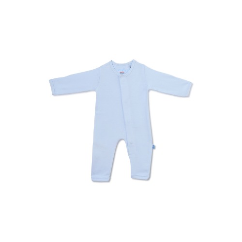 Simply Soft Baby Blue Organic Cotton Magnetic Closure Romper