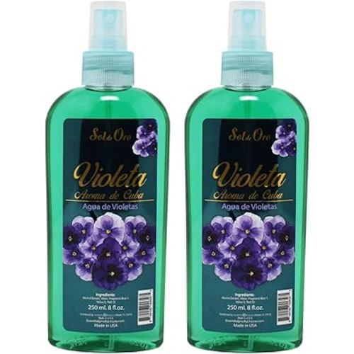 Sol de Oro Violeta Aroma de Cuba Agua de Violetas – Fragancia de agua violeta de Cuba 8oz 2 unidades
