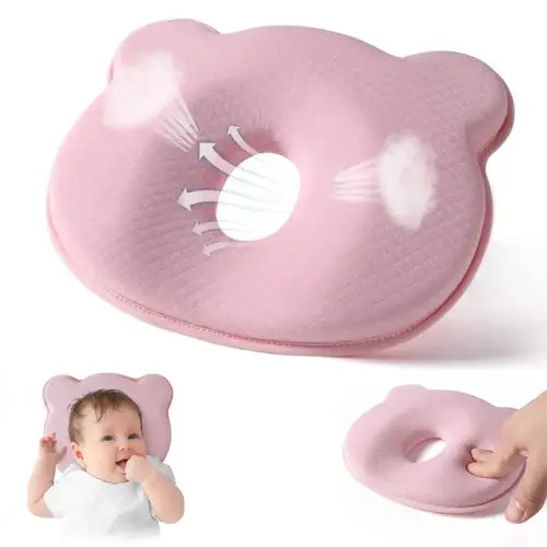 Baby Memory Foam Pillow - Portable Baby Pillow Hypoallergenic Prevent Flat Head Neck Support for Infant Sleeping Soft and Cozy Breathable for Bebe Travel - TikTok Shop