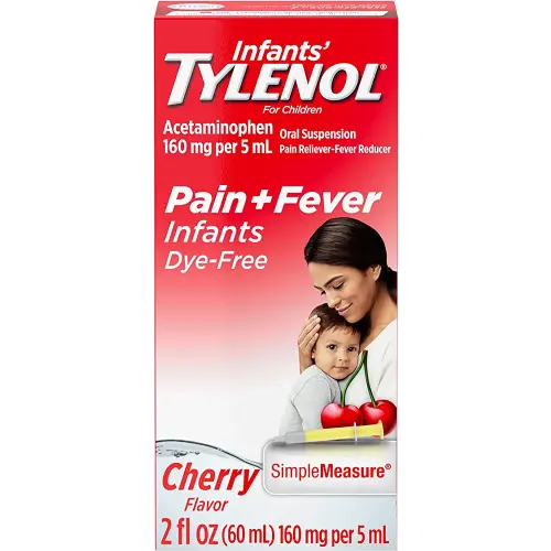 Tylenol Infants Oral Suspension, Dye-Free, Cherry, 2 Fl. Oz