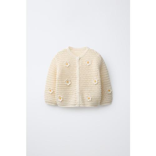 CROCHET DAISY CARDIGAN - Ecru | ZARA United States