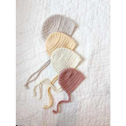Organic Cotton Baby Bonnet: Heirloom Knit Bonnet