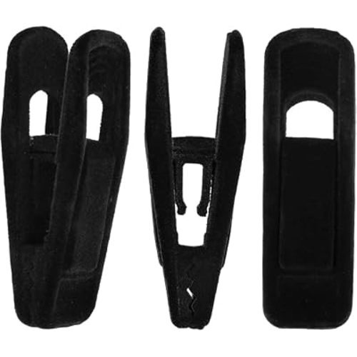 Hanger Clips for Velvet Hangers, 20 Pack Velvet Hanger Clips, Strong Hanger Clips Perfect for Skirt Pants Hangers (Black)