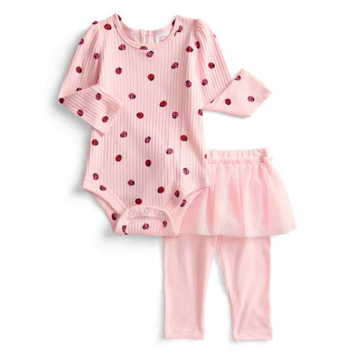 Wonder Nation Baby Girls' Bodysuit and Tulle Skeggings Set, 2-Piece, Sizes 0/3M-24M