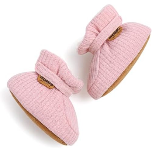 HsdsBebe Unisex Newborn Baby Cotton Booties Non-Slip Sole for Toddler Boys Girls Infant Winter Warm Fleece Cozy Socks Shoes