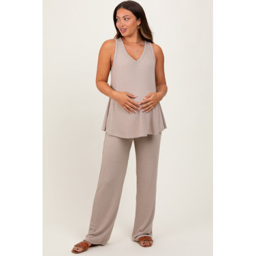 PinkBlush Maternity Rib Knit Tank and Pant Maternity Set