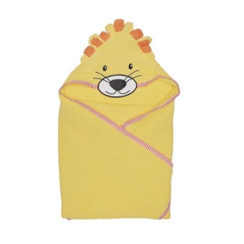 Everyday Kids 3D Yellow Lion Hooded Towel – Soft Terry Cloth, Absorbent, Gender-Neutral Baby Bath Essential for Boys & Girls, 30x30 Inches