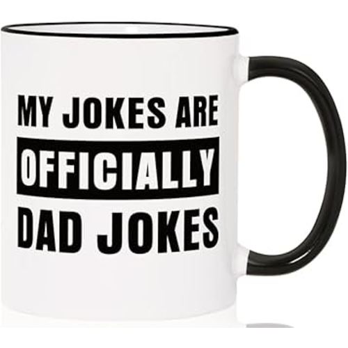 Aurahouse New Dad Gifts First Time, Officially Dad Jokes Mug, Pregnancy Announcement for Husband Funny, Gifts for New Dads Christmas Gift, Daddy to Be Gift for 1st Time Dads Baby Shower Fathers Day