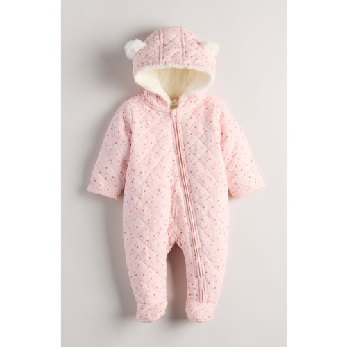 Hooded Quilted Fleece Lined Bunting 0-3M