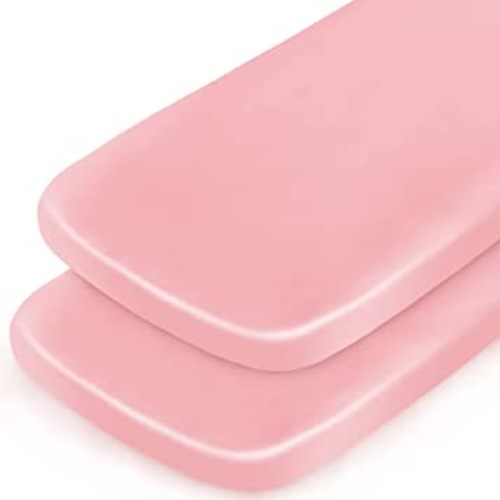 Bassinet Sheets for Baby Girl, Satin Bedside Sleeper Sheets to Fit Mika Micky&Baby Delight&Dream On Me&Baby Joy Bassinet, Bassinet Sheet for Baby Hair (33"x20"x5") Silk Bassinet Sheets, Pink
